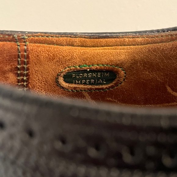 Florsheim Imperial Longwing Black Pebble-Grain Leather Oxford Shoes - Picture 12 of 13